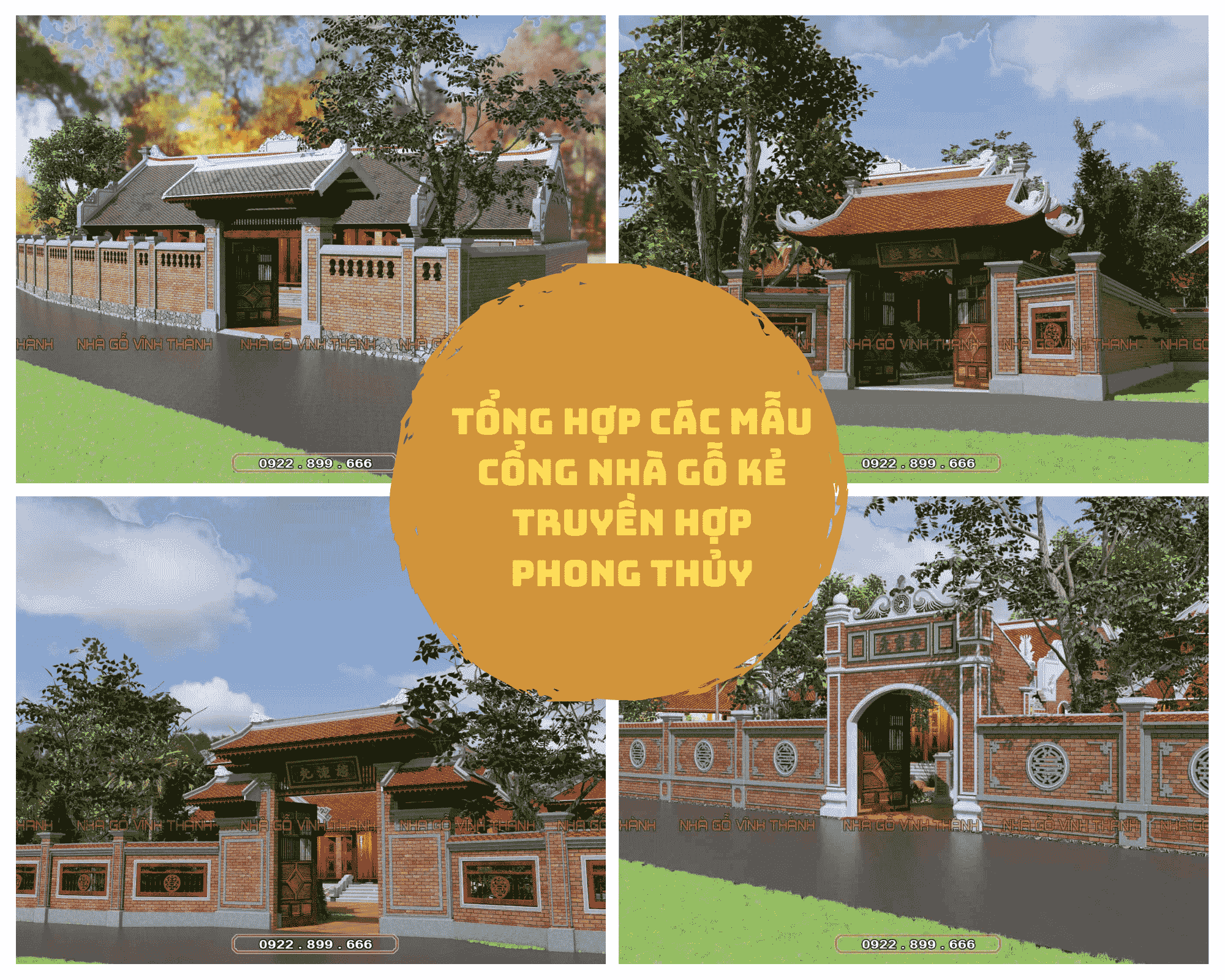 Các mẫu cổng nhà gỗ kẻ truyền đẹp, chuẩn phong thủy cho nhà gỗ truyền thống